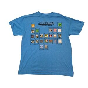 Minecraft Periodic Table Character Elements Blue Short Sleeve T Shirt